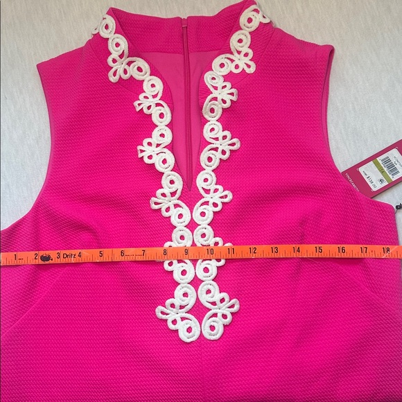 Vince Camuto NWT Appliqué Sleeveless Shift Dress Hot Pink & White Women Size 14 - Picture 9 of 15